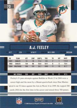 2005 Playoff Prestige #70 A.J. Feeley Back