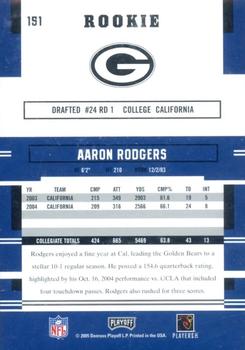 2005 Playoff Prestige #151 Aaron Rodgers Back