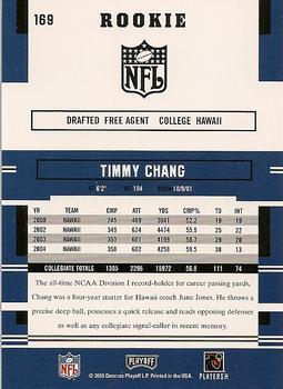 2005 Playoff Prestige #169 Timmy Chang Back