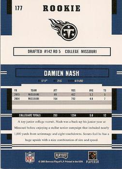 2005 Playoff Prestige #177 Damien Nash Back