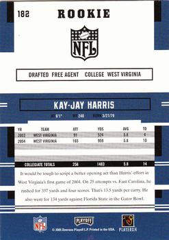 2005 Playoff Prestige #182 Kay-Jay Harris Back