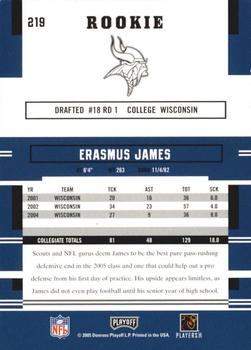 2005 Playoff Prestige #219 Erasmus James Back