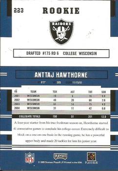 2005 Playoff Prestige #223 Anttaj Hawthorne Back