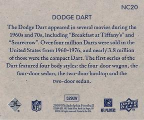 2009 Philadelphia - National Chicle #NC20 Dodge Dart Back