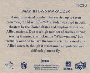 2009 Philadelphia - National Chicle #NC30 Martin B-26 Marauder Back