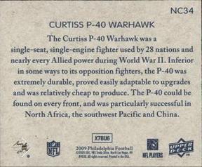 2009 Philadelphia - National Chicle #NC34 Curtiss P-40 Warhawk Back
