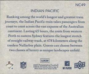 2009 Philadelphia - National Chicle #NC49 Indian Pacific Train Back