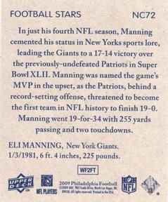 2009 Philadelphia - National Chicle #NC72 Eli Manning Back
