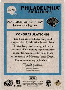 2009 Philadelphia - Signatures #PS-MJ Maurice Jones-Drew Back
