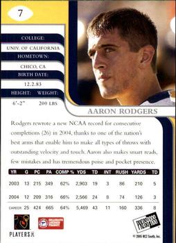 2005 Press Pass SE #7 Aaron Rodgers Back