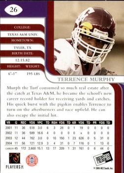 2005 Press Pass SE #26 Terrence Murphy Back