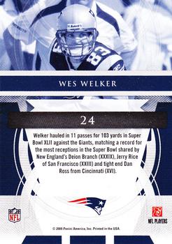 2009 Playoff Absolute Memorabilia - Marks of Fame #24 Wes Welker Back