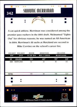 2005 Score #342 Shawne Merriman Back