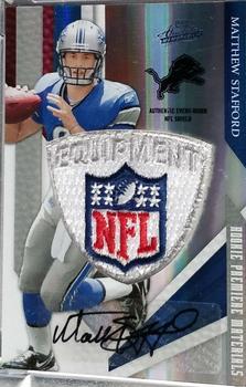 2009 Playoff Absolute Memorabilia - Rookie Premiere Materials Autographs NFL Shield #201 Matthew Stafford Front