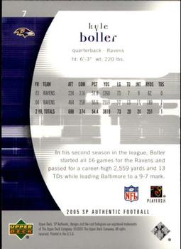 2005 SP Authentic #7 Kyle Boller Back