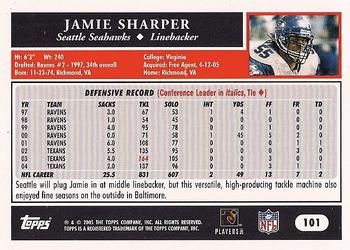 2005 Topps #101 Jamie Sharper Back