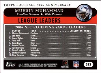 2005 Topps #313 Muhsin Muhammad Back