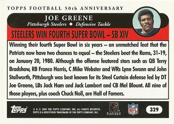 2005 Topps #329 Joe Greene Back