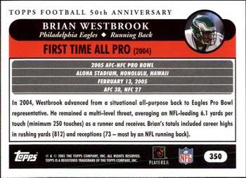 2005 Topps #350 Brian Westbrook Back