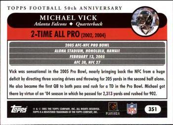2005 Topps #351 Michael Vick Back