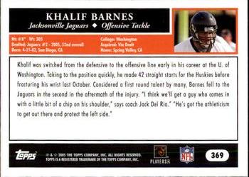 2005 Topps #369 Khalif Barnes Back