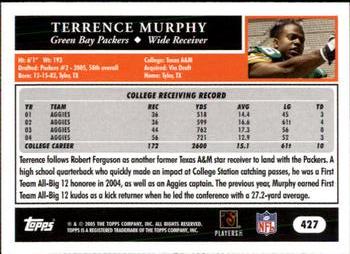 2005 Topps #427 Terrence Murphy Back