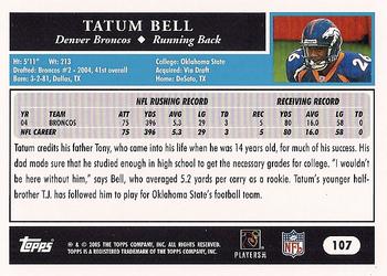 2005 Topps #107 Tatum Bell Back