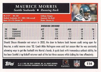 2005 Topps #114 Maurice Morris Back