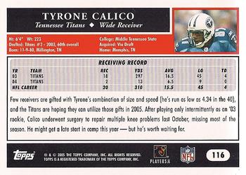 2005 Topps #116 Tyrone Calico Back