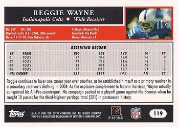 2005 Topps #119 Reggie Wayne Back