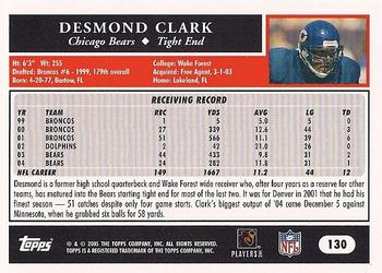 2005 Topps #130 Desmond Clark Back