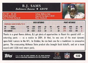 2005 Topps #132 B.J. Sams Back