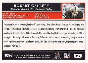 2005 Topps #140 Robert Gallery Back