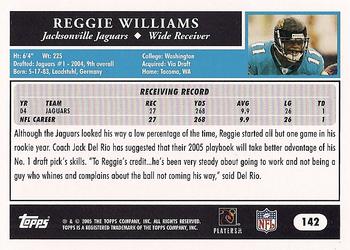 2005 Topps #142 Reggie Williams Back