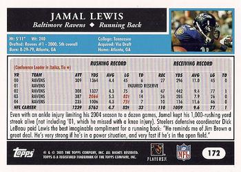 2005 Topps #172 Jamal Lewis Back