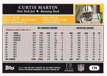 2005 Topps #176 Curtis Martin Back