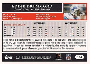 2005 Topps #184 Eddie Drummond Back