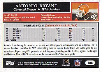 2005 Topps #188 Antonio Bryant Back