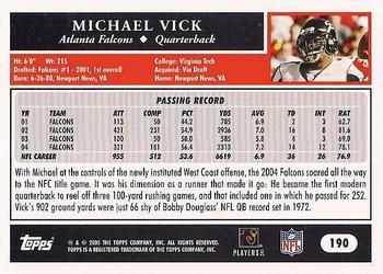 2005 Topps #190 Michael Vick Back