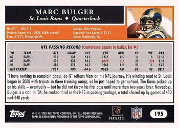 2005 Topps #195 Marc Bulger Back