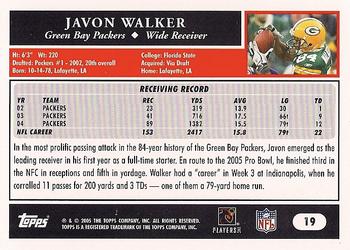 2005 Topps #19 Javon Walker Back