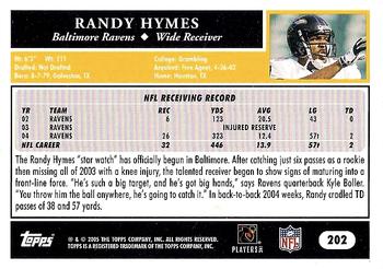 2005 Topps #202 Randy Hymes Back