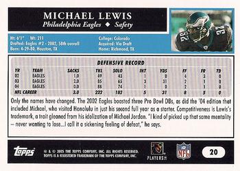 2005 Topps #20 Michael Lewis Back