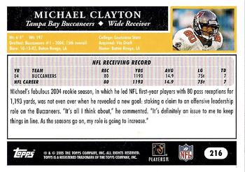 2005 Topps #216 Michael Clayton Back