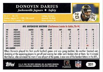 2005 Topps #221 Donovin Darius Back