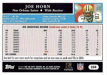 2005 Topps #234 Joe Horn Back
