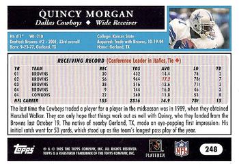2005 Topps #248 Quincy Morgan Back
