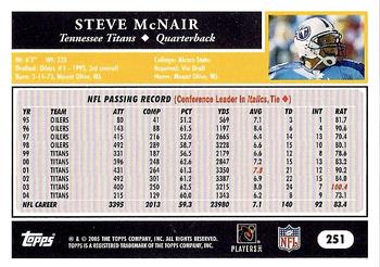 2005 Topps #251 Steve McNair Back