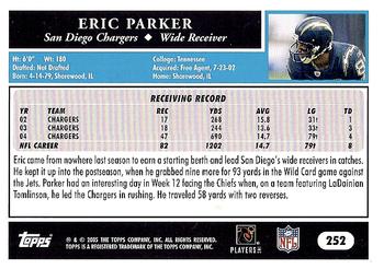 2005 Topps #252 Eric Parker Back