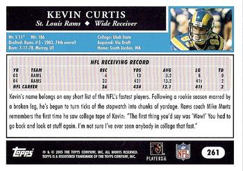 2005 Topps #261 Kevin Curtis Back